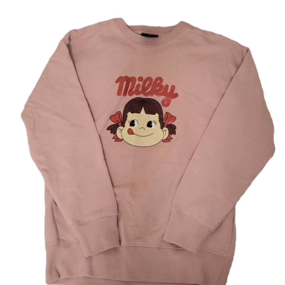 Pink Milky Graphic Sweatshirt